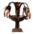 Early 20th Century Art Nouveau Brass and Amber Glass Tear Drop Epergne Lamp For Sale