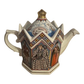 Vintage Porcelain Teapot Titled 'Queen Elizabeth I of England' by James Sadler For Sale