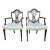 Pair of George III Style Mahogany Shield-Back and Upholstered Arm Chairs For Sale