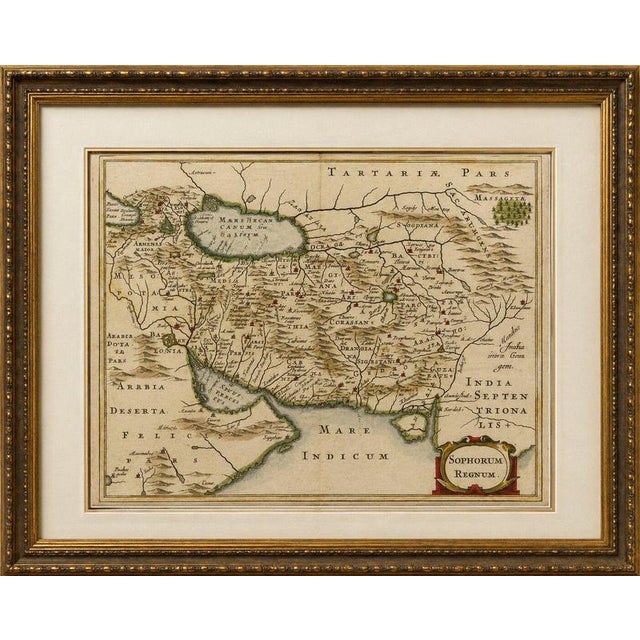 Antique map of middle east and the safavid empire by cluver and jansson, 1676 description: original antique map of middle...