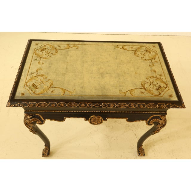 Approx: 20 Years Old European Crossroads Collection Impressive Table Quality Construction Black Painted Base w. Gold...
