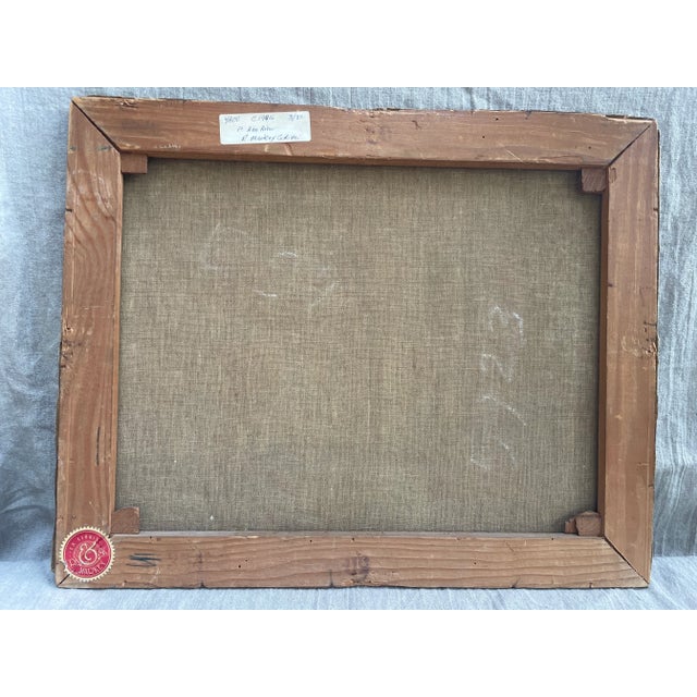 Rustic Courtyard Scene Oil Painting by Nean Gallé, Mid-20th Century For Sale - Image 6 of 10