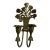 Vintage Brass Floral Basket & Tulip Double Candle Wall Sconce – Made in India For Sale