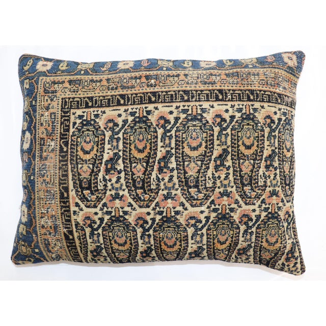 Antique Zabihi Collection Persian Senneh Rug Pillow For Sale - Image 4 of 4