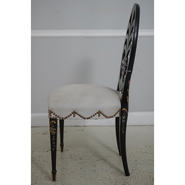 Hepplewhite Set of 8 Hand Painted Hepplewhite Style Dining Chairs For Sale - Image 3 of 18