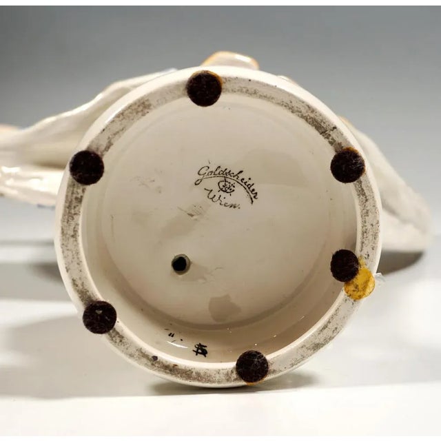 1920s Young Dancer in Flower Dress by Josef Lorenzl for Goldscheider Manufactory of Vienna, 1925s For Sale - Image 5 of 6