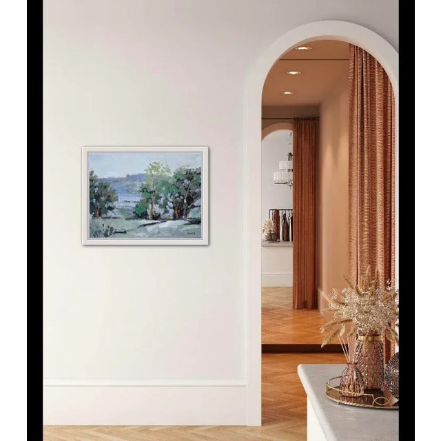 Textile Modern Impressionist Trees Landscape Oil Painting For Sale - Image 7 of 9