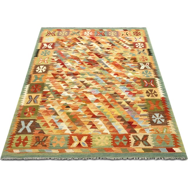2000 - 2009 Contemporary Afghan Maimana Kilim Rug For Sale - Image 5 of 6