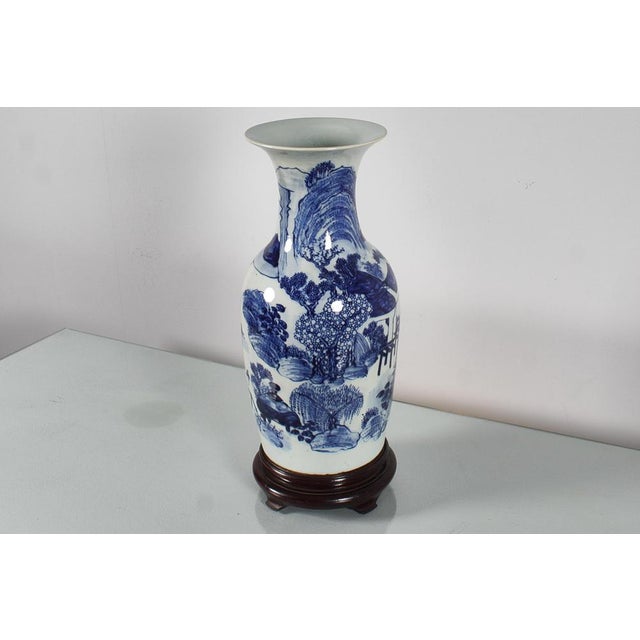 Asian Blue and White Porcelain Vase, 1880 For Sale - Image 9 of 16