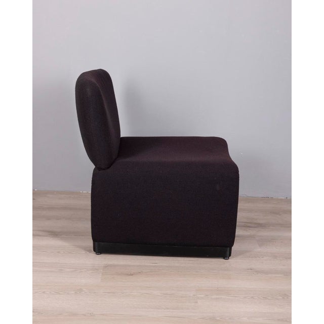 Vintage Armchairs in Black Fabric, Italy, 1980s, Set of 5 For Sale - Image 4 of 9