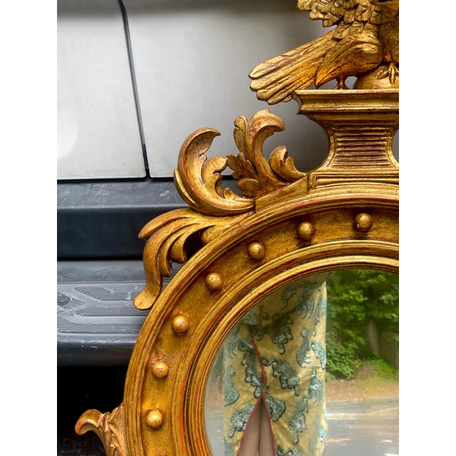 Mid-Century Italian Carved Eagle Giltwood Federal Style Mirror For Sale In Atlanta - Image 6 of 7