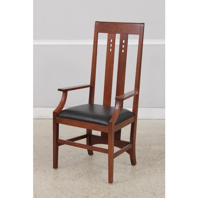 Age: C.2012 Details: Finish no.27 Mackintosh Chairs High Quality Construction Nice Tooled Leather Arts & Crafts Frank...
