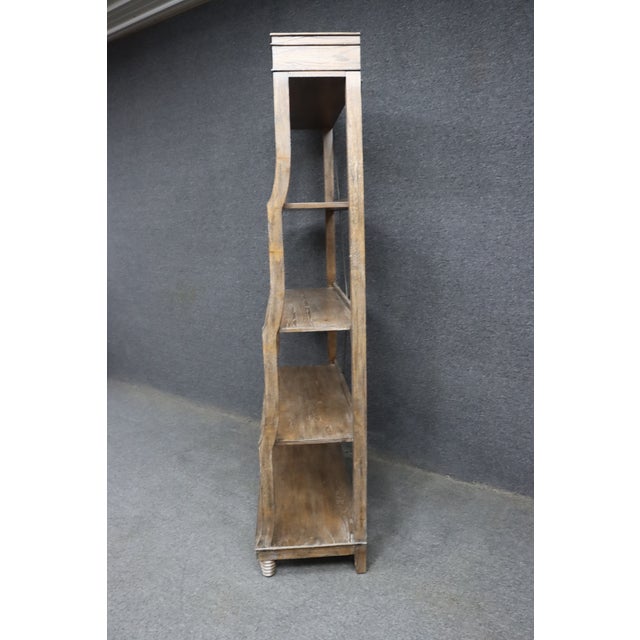 Wood Country French Style Oak Open Shelf For Sale - Image 7 of 11