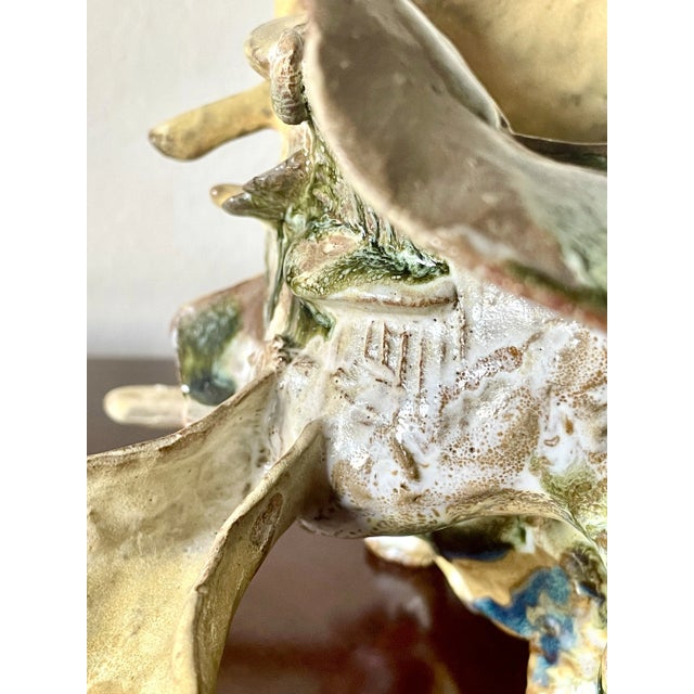 2020s American Studio Pottery Sculpted and Glazed Ceramic Nautical Vessel For Sale - Image 5 of 8