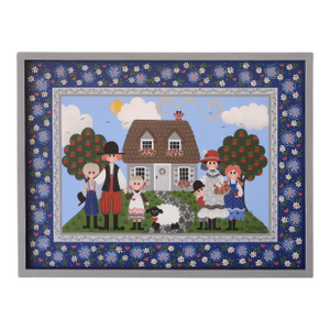 Vintage Donna Moses Peasant Folk Art Family Portrait Painting