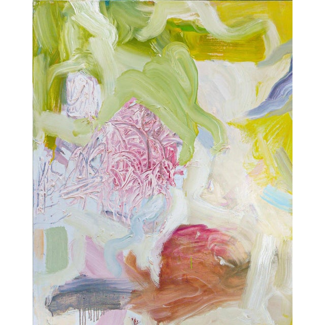 Benji Stiles "Garden #3" Pastel Green, Pink, Gray, and Blue Abstract Contemporary Painting, 2022 For Sale In Houston - Image 6 of 12