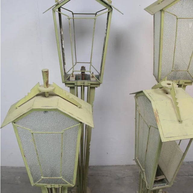 The two low lamps. Measure 120 cm high. Up to 250V (Europe/UK Standard).The wiring of this item may be original and might...