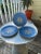 Beautiful Cameoware Tiffany blue salad plates in a swirl coupe style. Made by Harker Pottery. 7.25" diameter *Please note:...