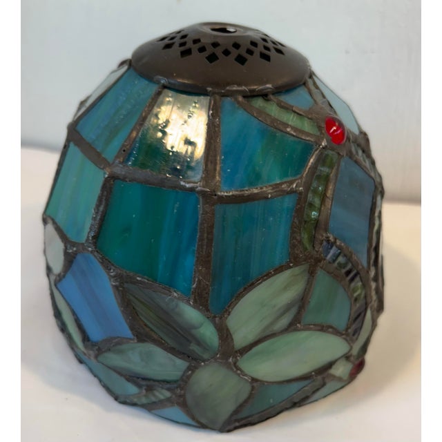 Pretty vintage petite stained glass lamp shade