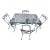 Vintage Wrought Iron Patio Dining Set, Salterini Style, 4 Pieces For Sale