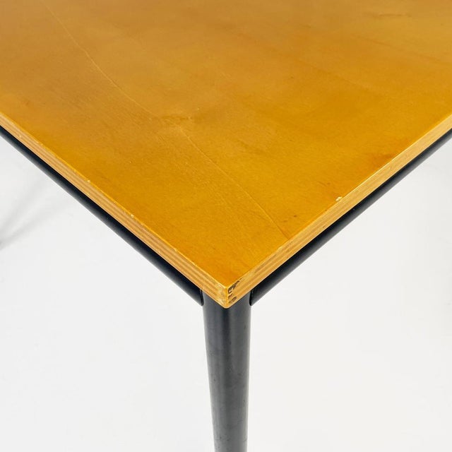 1980s Italian Modern Dining Table or Desk in Wood and Black Metal, 1980s For Sale - Image 5 of 18