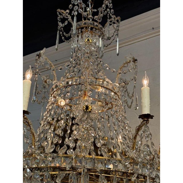 Antique Italian Beaded Basket Form Chandelier For Sale In Dallas - Image 6 of 9