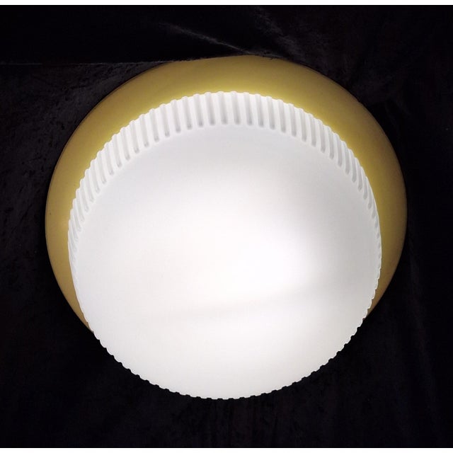 Mid-Century Modern Ceiling Lamp with Yellow Metal Base by Bega, 1960s For Sale - Image 6 of 9