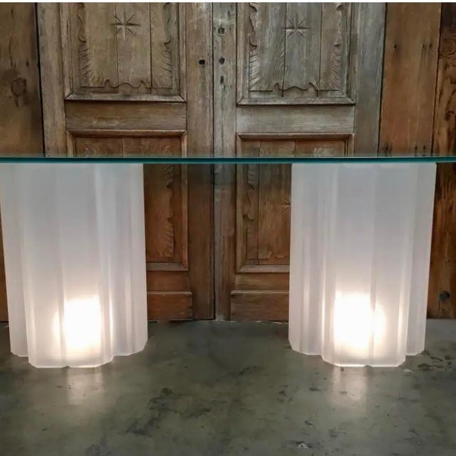 Glass 1980s Vintage Post Modern Light Up Sideboard For Sale - Image 7 of 10