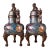 Late 20th Century Pair of Cloisonné Enamel Dragon Censers With Guardian Lion Finials For Sale