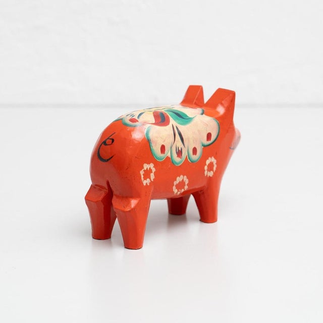 Swedish Folk Wooden Dala Pig Toy, 1960s For Sale - Image 6 of 14
