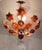Italian Vintage Italian Porcelain & Amber Brown Murano Glass Flower Chandelier For Sale - Image 3 of 10