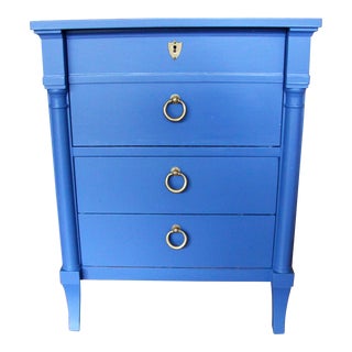 1970s Vintage Nightstand, Baker Furniture Silver Label, Newly Painted For Sale