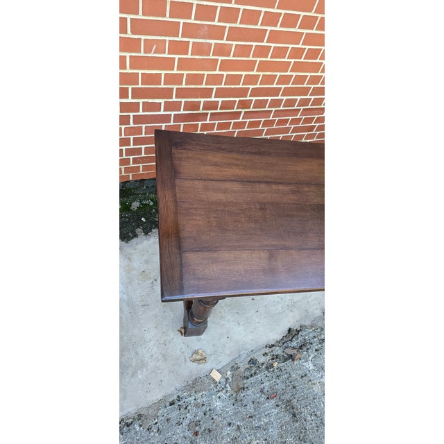 Vintage Farmhouse Kiitchen Refrectory Dining Table in Oak, 1920 For Sale - Image 6 of 18