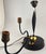 Black Mid Century Brass Desk Lamp in Black Finish - Center Tulip Flower Motif For Sale - Image 8 of 12