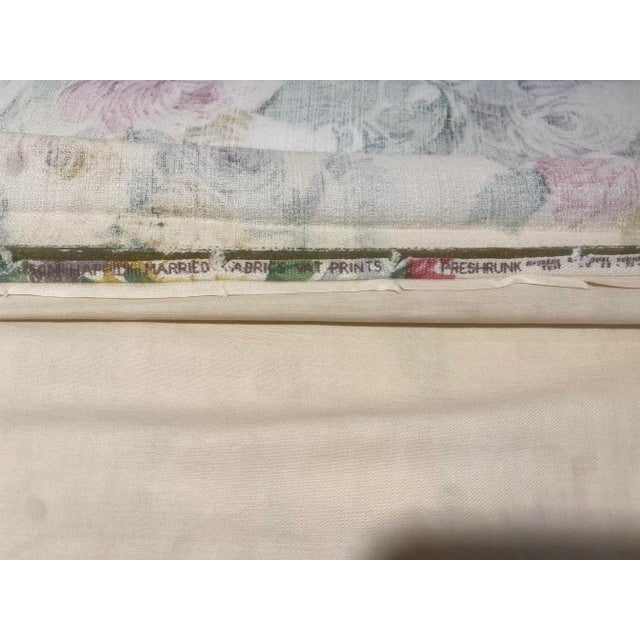 Farmhouse 1950 Floral Cotton Curtain Panel "Saison Happily Married Fabrics" For Sale - Image 3 of 13