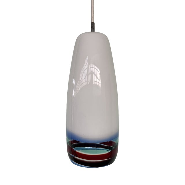 Murano Glass Pendant Lamp attributed to Massimo Vignelli for Venini, 1950s For Sale