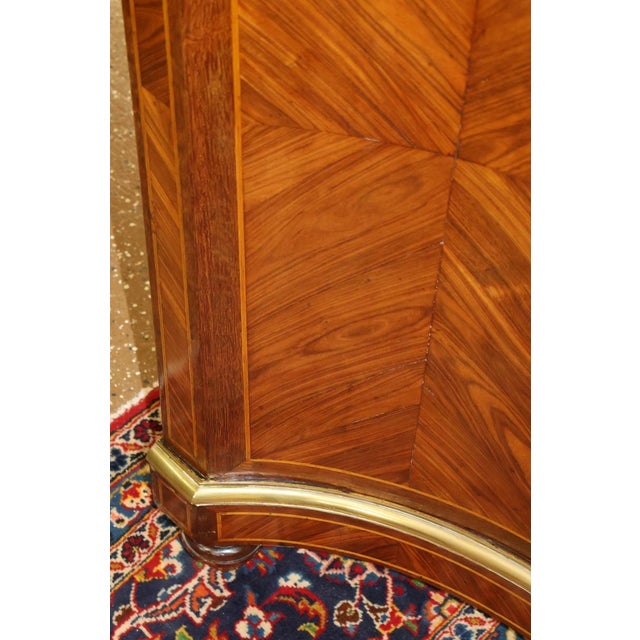 Late 19th Century French Napoleon III Marble Top Inlaid Server Side Cabinet For Sale - Image 9 of 12