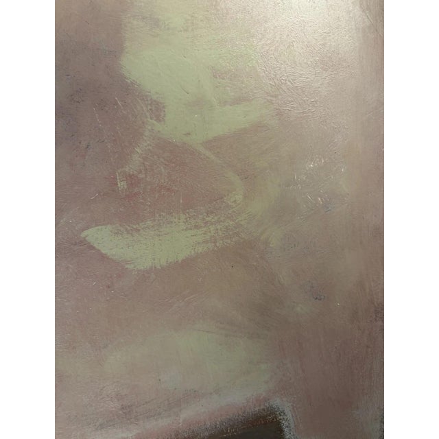 Cream Johann Scharloh, Abstract Composition, 1981, Oil Painting on Canvas For Sale - Image 8 of 13