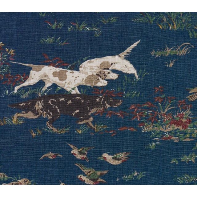 2020s Pointers Linen Pillow in Indigo, 18x18 Pillow For Sale - Image 5 of 5