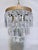 Mid-Century Modern Vintage Waterfall Crystal Chandelier With Ornate Brass Crown For Sale - Image 3 of 9
