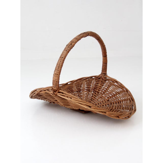 Mid 20th Century Vintage Wicker Hearth Basket For Sale - Image 5 of 12