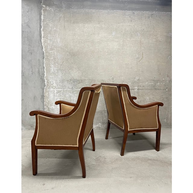 Pair of Vintage Swedish Neoclassical Style Armchairs For Sale In Baltimore - Image 6 of 11