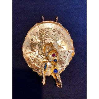 Igael Tumarkin, Gold Gilt Bronze Sculpture Pendant Art Israeli Tumarkin Abstract Surrealist, c.1960s-1970s For Sale