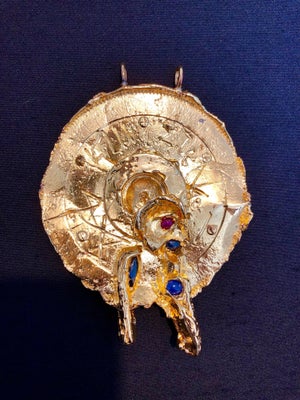 Igael Tumarkin, Gold Gilt Bronze Sculpture Pendant Art Israeli Tumarkin Abstract Surrealist, c.1960s-1970s
