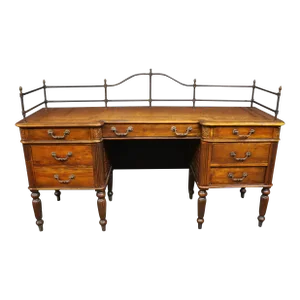 Theodore Alexander English Regency Leather Top Writing Desk.