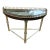 La Barge Neoclassical Demi Lune Brass, Wood & Glass Table For Sale