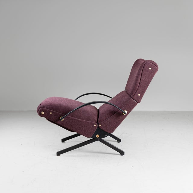 Purple P40 Armchair Blue Second Edition by Osvaldo Borsani for Tecno, 1955 For Sale - Image 8 of 12
