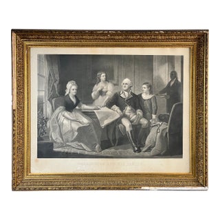 Antique "Washington and His Family" Engraving in Period Gilt Frame, Published by Bradley & Co., Philadelphia, 1858 For Sale