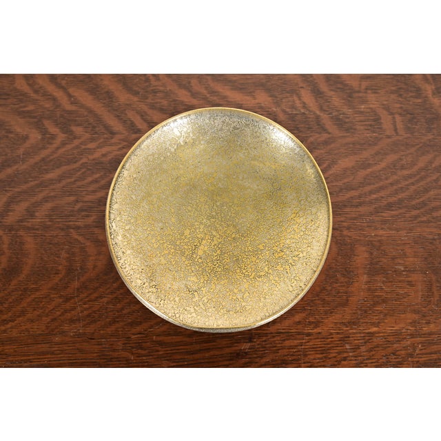Tiffany Studios Tiffany Studios New York Bronze Doré Pedestal Bowl or Compote Dish With Greek Key Design For Sale - Image 4 of 11