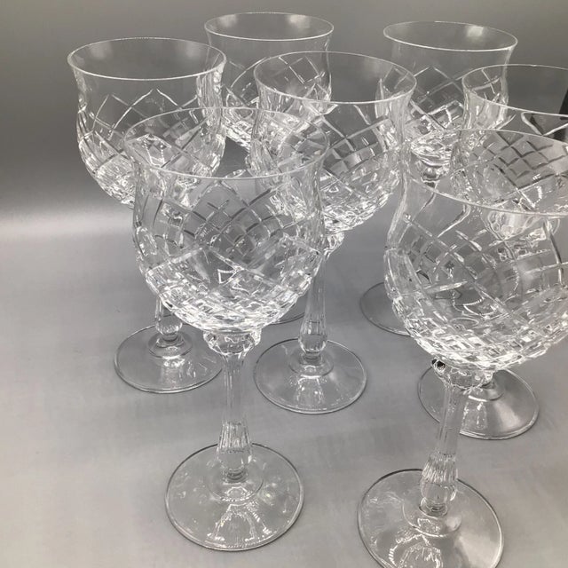 Mikasa Montclair Wine Glasses Blown Cut Crystal-Set of 7 For Sale - Image 11 of 13